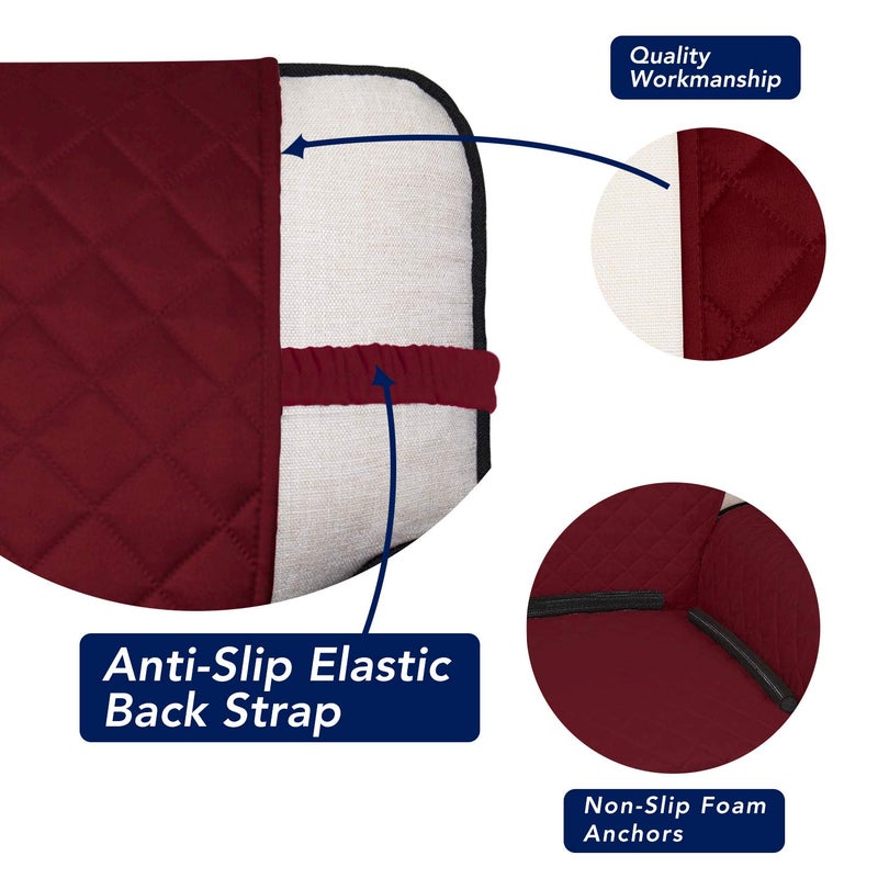 PureFit Reversible Quilted Sofa Cover, Water Resistant Slipcover Furniture Protector, Washable Couch Cover with Non Slip and Elastic Straps for Kids, Pets (Chair, Red/Ivory) - Image 3